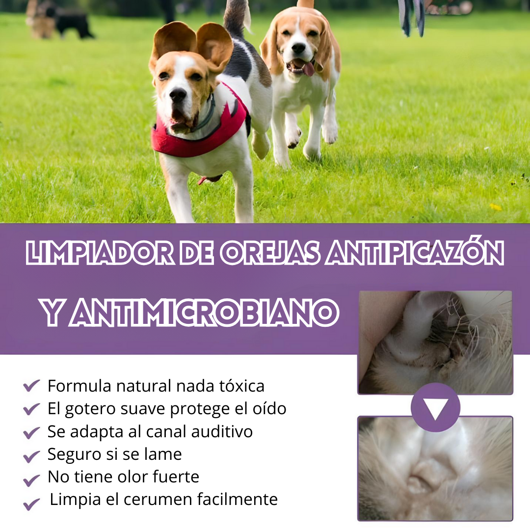 Pet Ear Cleaner© - Limpiador y protector de orejas para mascotas