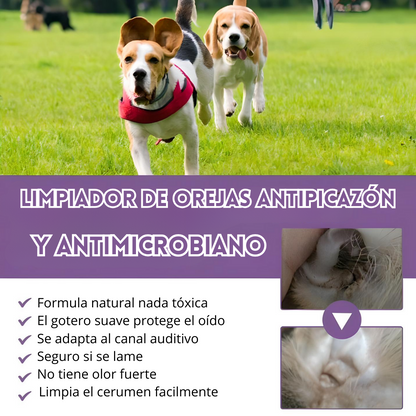 Pet Ear Cleaner© - Limpiador y protector de orejas para mascotas